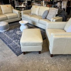 Living room Set Cream Top Gran Leather 