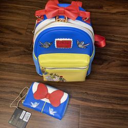 Disney Snow White 85th Anniversary Bow Handle Mini Backpack & Matching Wallet