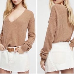 Free people White Denim Skirt