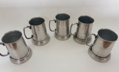 Lot 5 Vintage 1979 CPBYC Beer Can Regatta Engraved Stein Tankard Glass Bottom