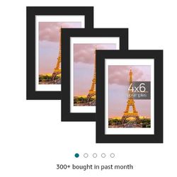 
upsimples 4×6 Picture Frame Set of 3, Made of High Definition Glass for 3.5×5 with Mat or 4×6 Without Mat, Wall and Tabletop Display Ph