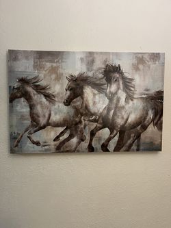 Super Nice Horse Canvas. Perfect condition 32 X21  $30 Arlington