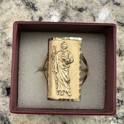 14k Gold San Judas Ring 8.6g 