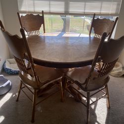 4ft round hardwood table