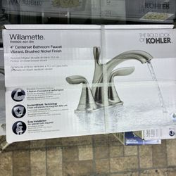 New Kohler Willamette 4" Centerset Bathroom Faucet Brushed Nickel