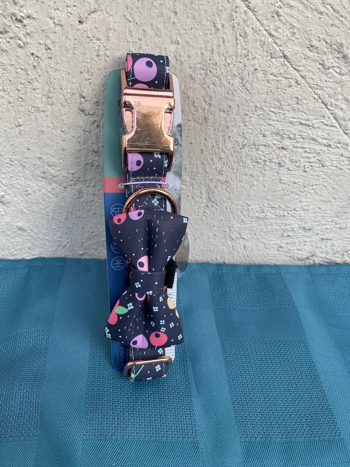 Dog Collar With Bow tie Metal Buckle