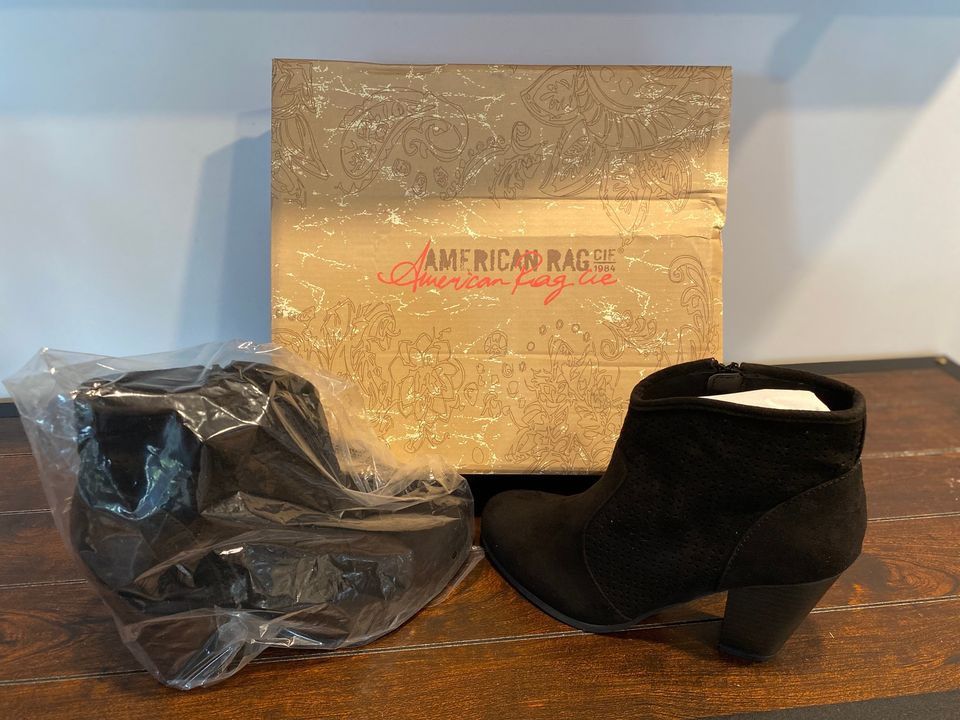 American Rag Women's Ariane Almond Toe Ankle Fashion Boots, Black - Size 6