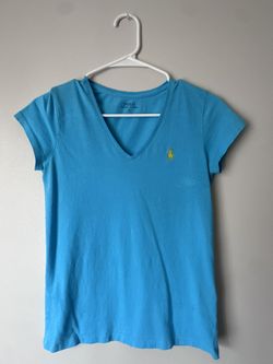 Polo Ralph Lauren Blue V‑Neck Tee – Size S