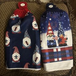 Handmade Gnomes Red White Blue Kitchen Towels On Full Towels