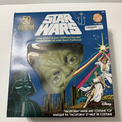 Yoda Mask, Ben Cooper Lucasfilm Star Wars 50th Anniversary Halloween Costume NIB
