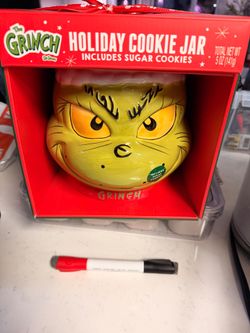 NEW The Grinch Ceramic Christmas Cookie Jar – Sealed in Box