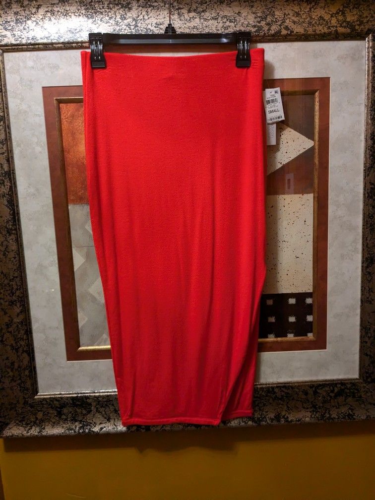 Bar III Orange Knit Pencil Skirt