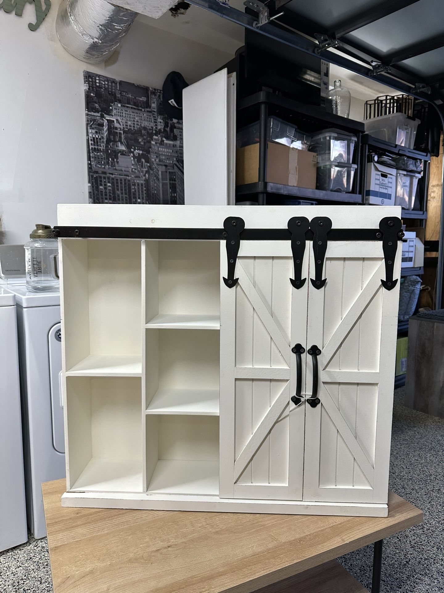 Small White Barn Style Wall Shelf