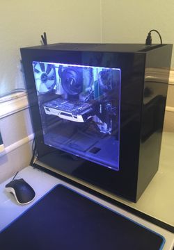 Gaming Desktop Blue and White Themed