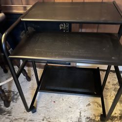 Black Metal Rolling Shelf 26” Wide & 33” Height 