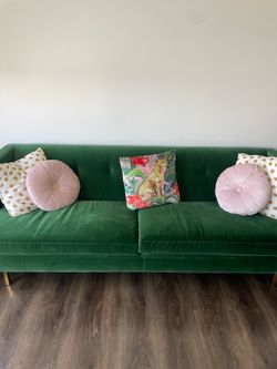 CB2 Avec Emerald Green Sofa