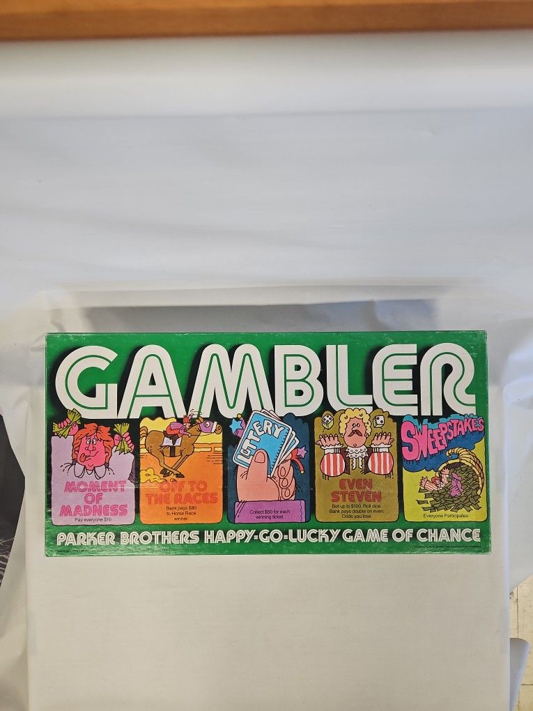 Vintage Gambler Board Game -Parker Bros. No. 49 Happy Go Lucky Game Of Chance I-8159