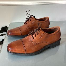 Clarks Collection Men’s Brown Leather Cap Toe Oxford Dress Shoes Size 8M Extreme Comfort NEW