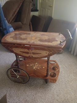 Beautiful Burl Tea Cart
