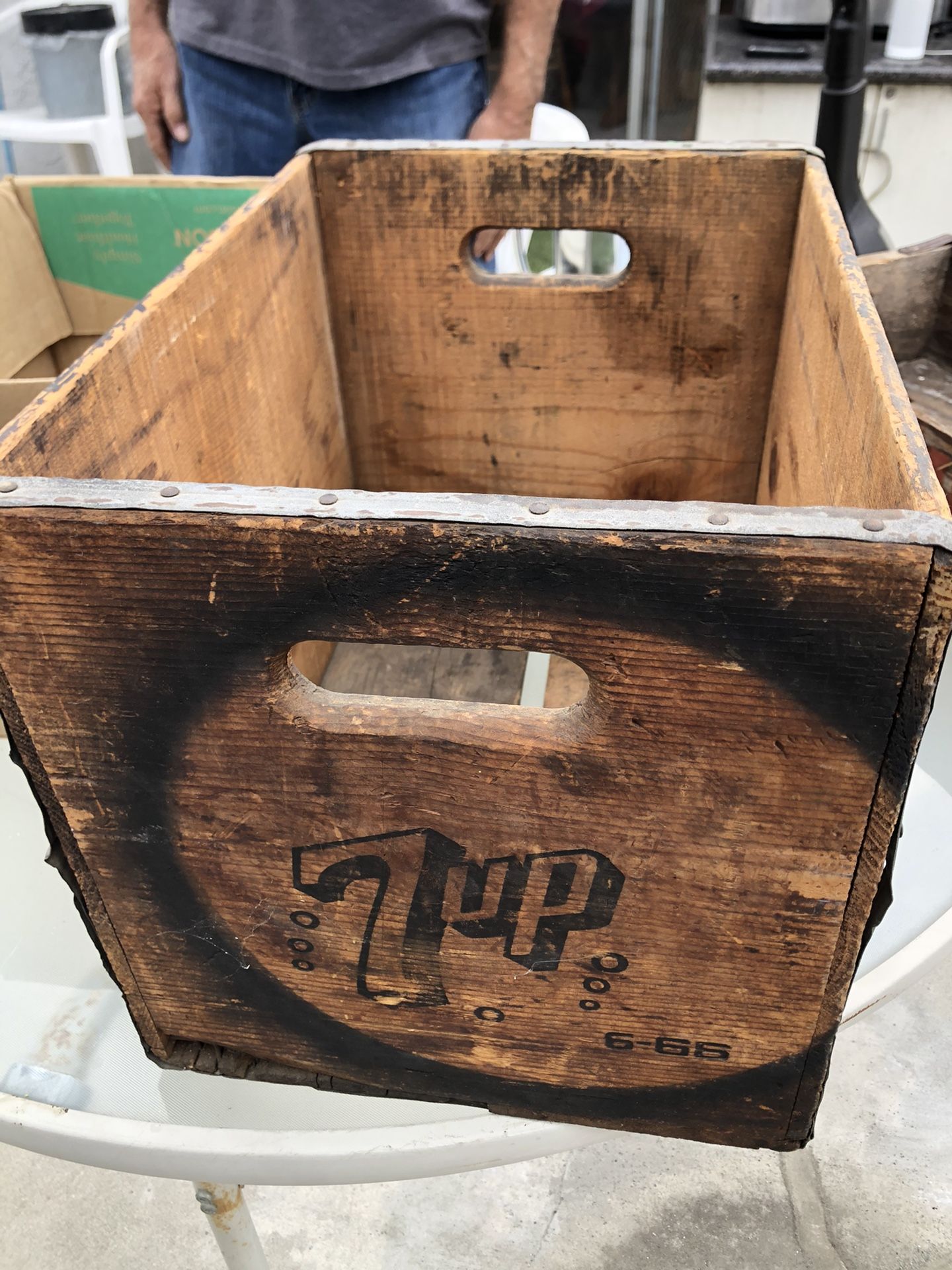 7 UP Vintage Wood Box Crate Seven Up Bottling Co. Los Angeles