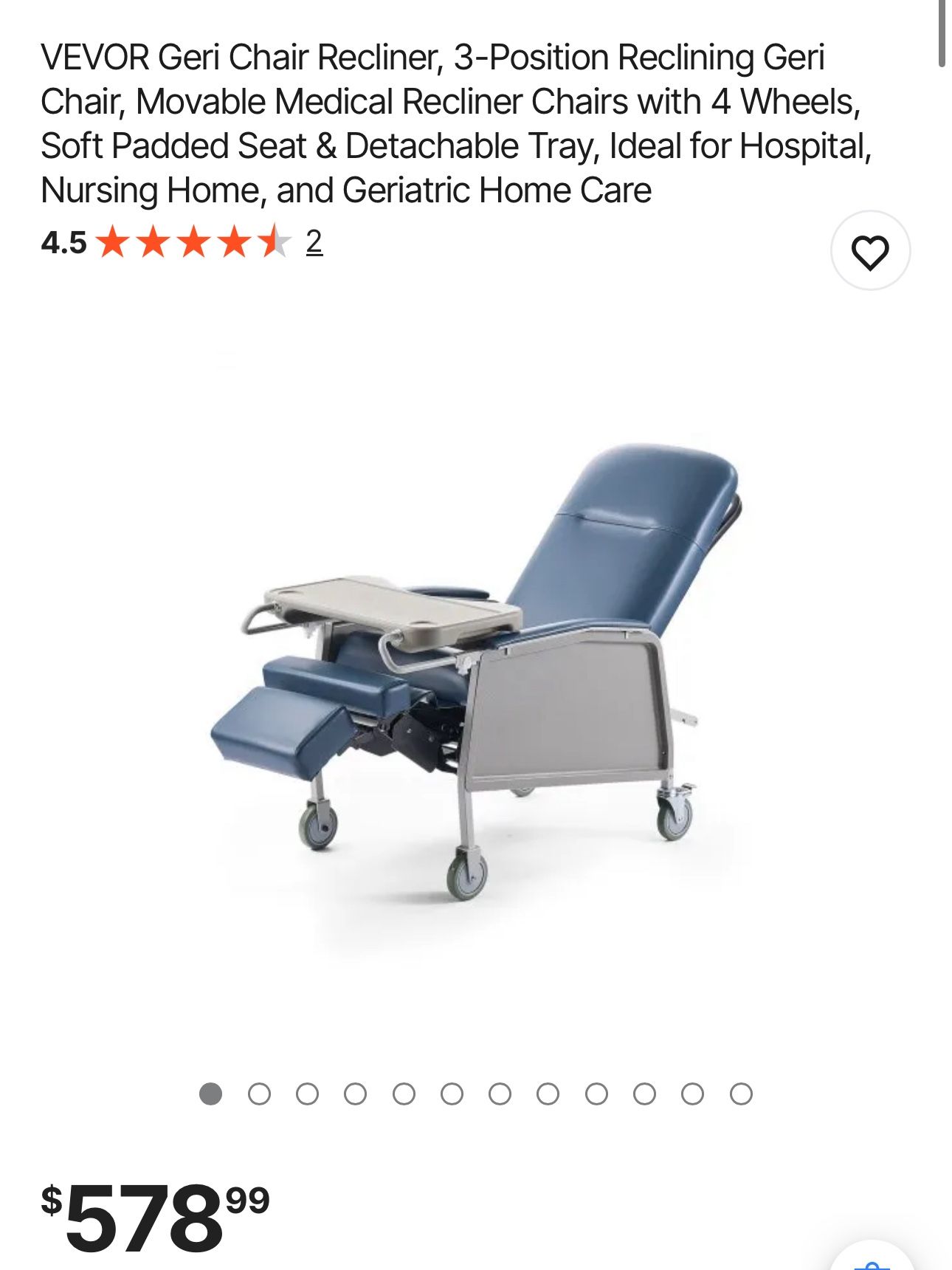 VEVOR Geri Chair Recliner, 3-Position Reclining 