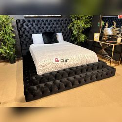Glam Black/ Blue/Grey Queen or king bed frame (Matters sell seperately )