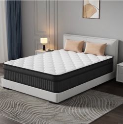Queen Hybrid Mattress White and Black