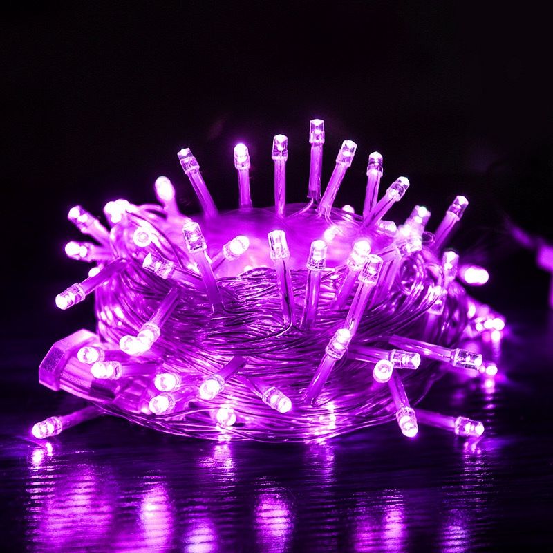 Purple string Lights 33ft 100 LED Indoor Outdoor Waterproof, 8 Modes Plug in for Halloween Christmas  Decoration