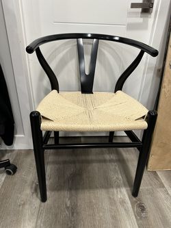 Wish Chair, Black with Natural Seat
