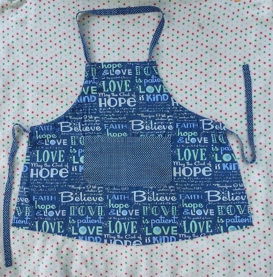 28" Top Down 1 Cor. 13 Love Bible Verses Kitchen Cooking Apron