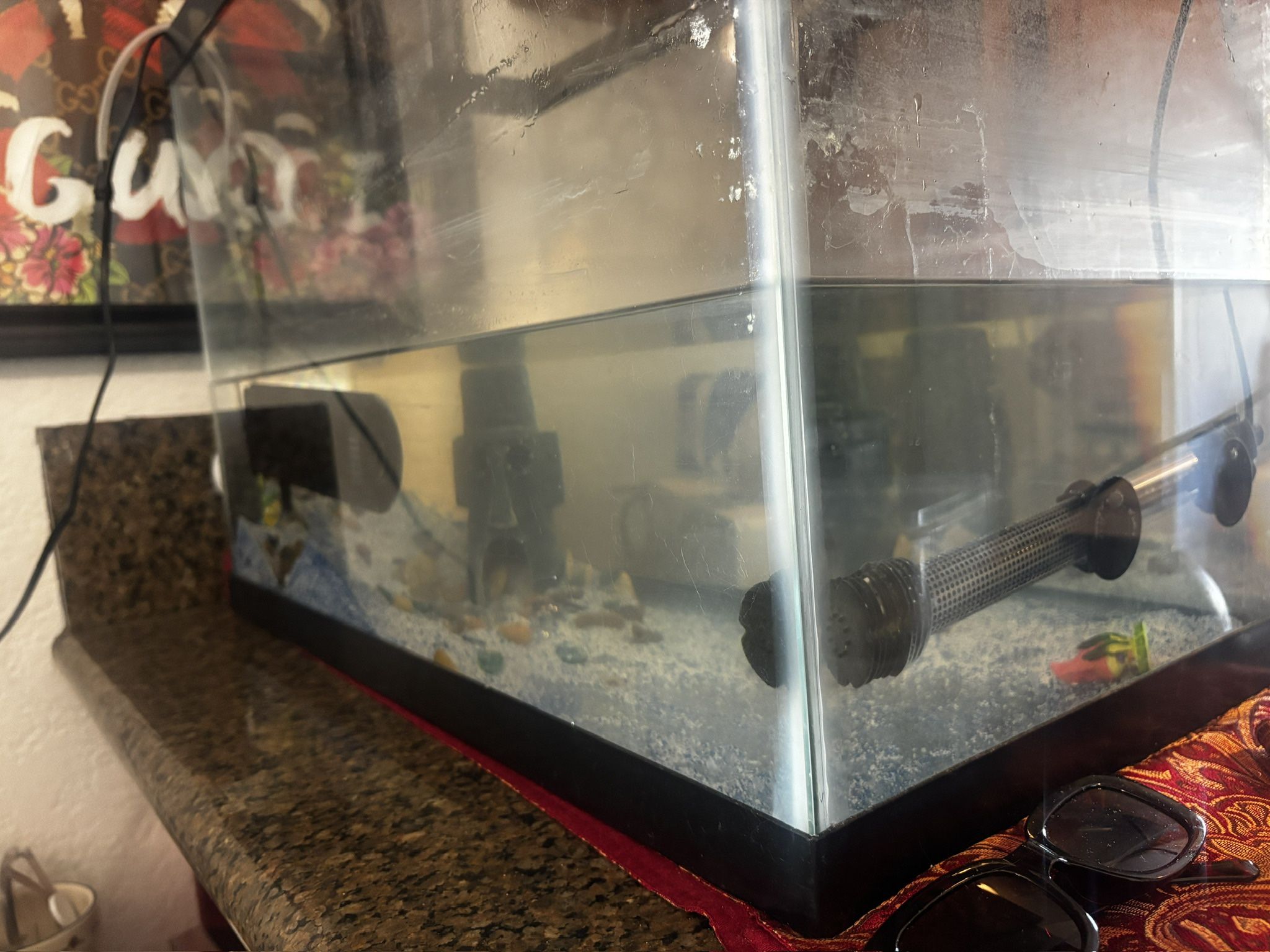 20 Gallon Fish Tank/Aquarium + Heater + Filter + Decor 