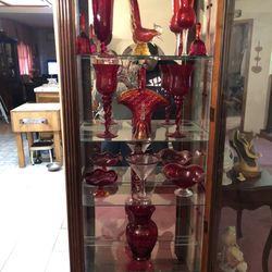 Vintage red glassware