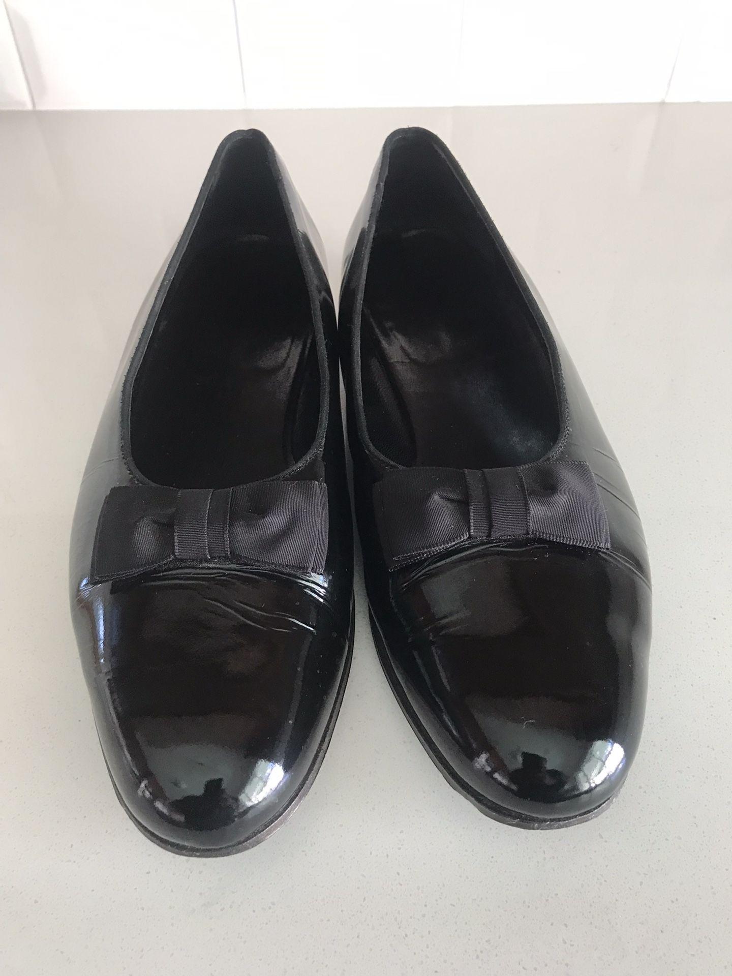 Brooks Brothers Black Leather Bow Ballet Flats THE ROW Leather Bow Ballerina Flats - Bergdorf Goodman main image 2