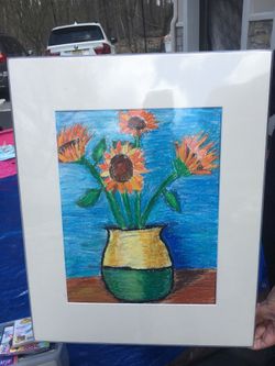 Sun flower in the pot — Original