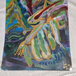 Chaos on right ,Bold on the left ..I painted these pieces during a  traumatic period in my life .enjoy