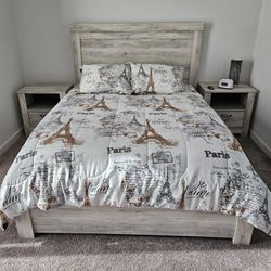 Ashley Adjustable Queen Bed & 2 Nightstands