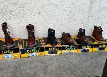 Leather Work Boots Double Sole Size 5 & 5.5