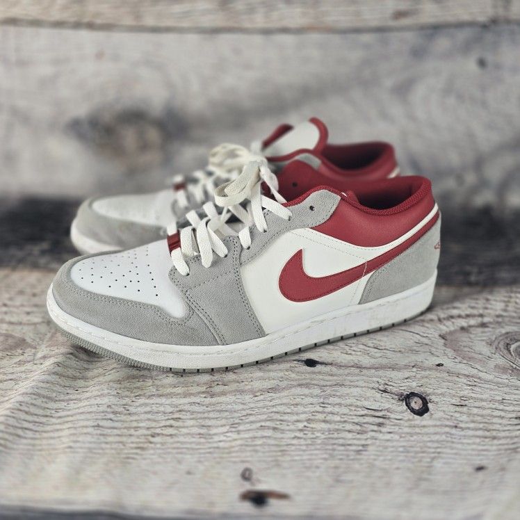 Nike Air Jordan 1 Low Light Smoke Grey Red Mens 12.5 US DC6991-016 UK 11.5