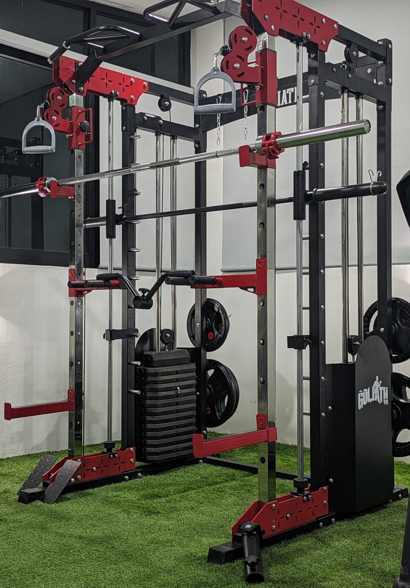 Smith Machine , Squat Rack , Bench Press , Leg Press , Pulley System Machine For Your Weights 