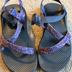 Women's Chaco Sandals Purple Floral Straps - Size 9