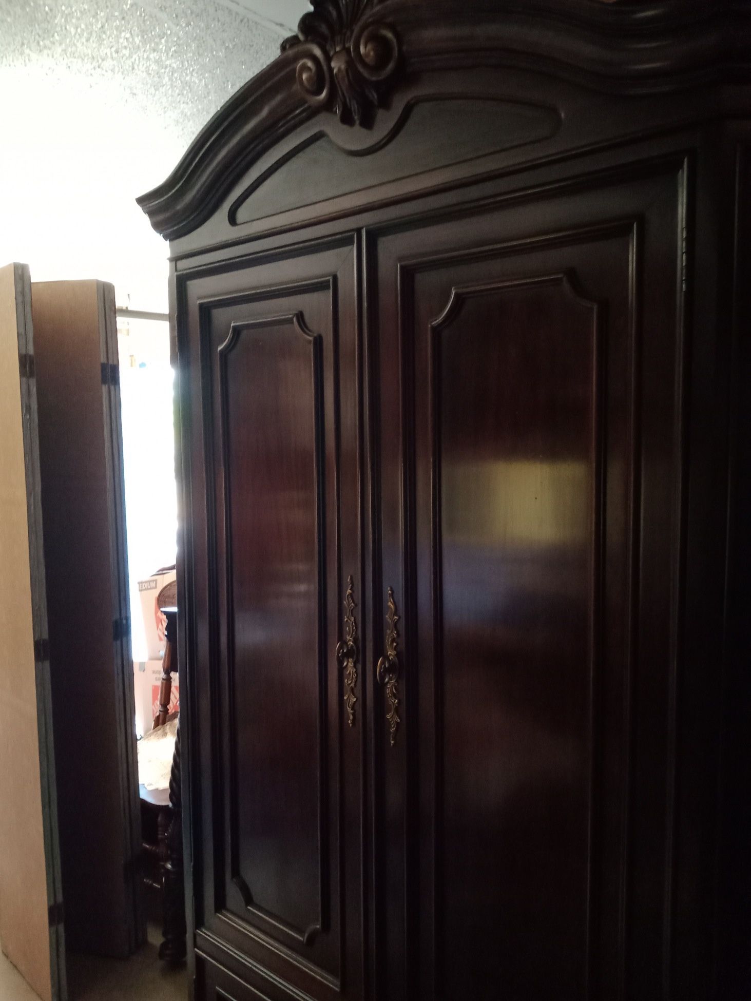 Double door mahogany armoire