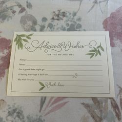 Advice And Wishes For The Mr. And Mrs. Wedding Cards For Newly Married Couples-  50 Pack