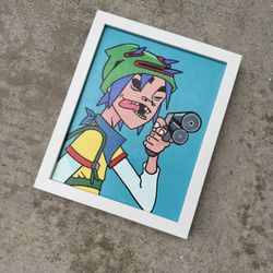 Gorillaz 2D Canvas Painting With Frame 