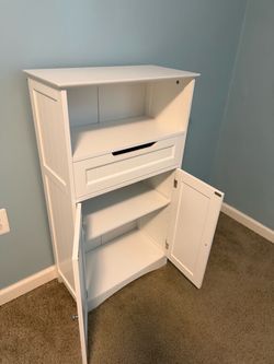 White furniture office or bathroom storage