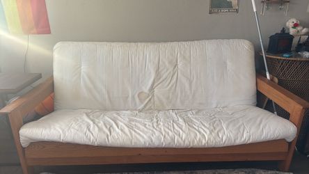 Wood futon with mattress