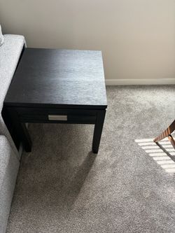 2x Wood End Table with Drawer