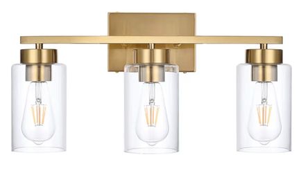 ✨ Modern Brushed Gold 3-Light Vanity Fixture – New Open Box – $30 firm!