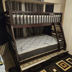Brand New Twin Full Bunkbed With 2 Bottom Drawers & Ortho Matt $598