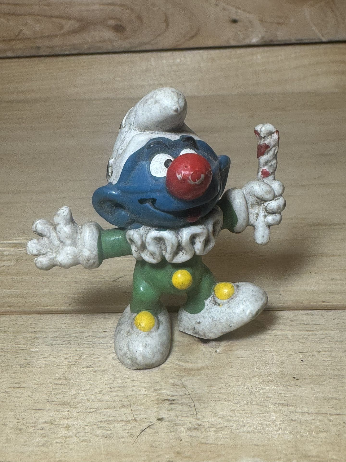 Smurfs Jester Smurf #20090 Party Clown Vintage PVC Figure 1980 Hong Kong Peyo