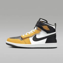 Air Jordan 1 Hi FlyEase (White/Yellow Ochre/White/Black)